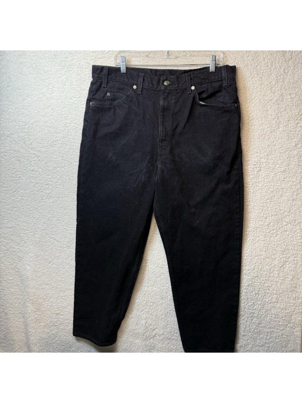 Vintage 90s Levis 550 Orange Tab Black‎ Jeans 38x30 1998 Grunge Faded
